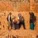 stacking the kiln-baked bricks - bhaktapur, nepal